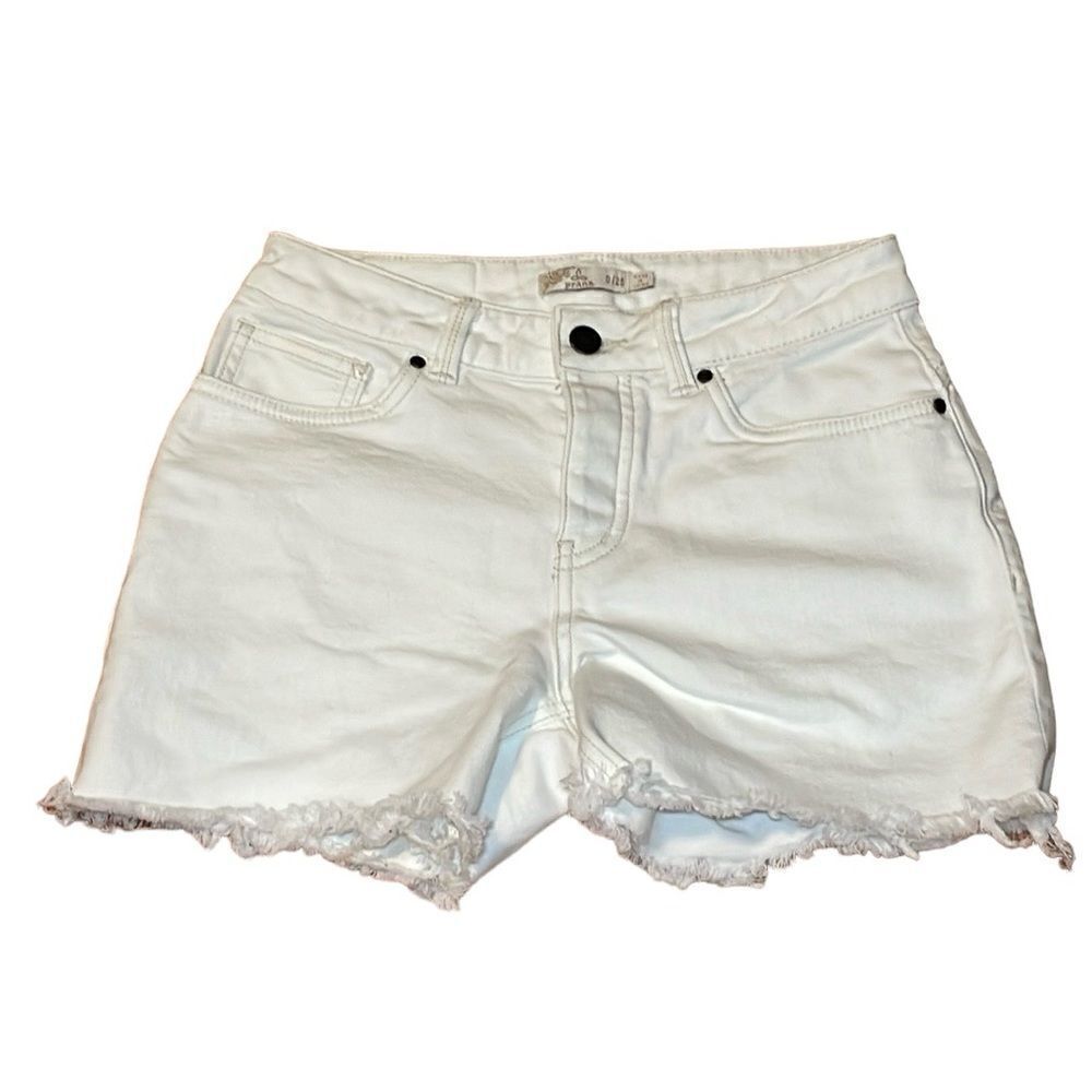 prAna White Jean Shorts, button fly, 0/25